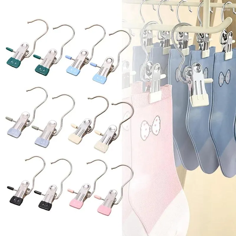 Cintres 12 pcs linge à crochets suspendus Clips voyager des vêtements lourds en acier inoxydable pour les chaussettes de placard séchage