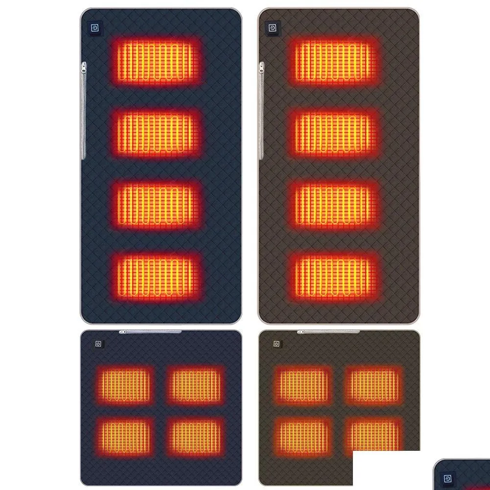 Наружные прокладки Mat 4 Отобянные области отопление 3 Регулируемая температура теплые коврики сиденья тип C/USB Зарядка для зимнего стадиона Рыба