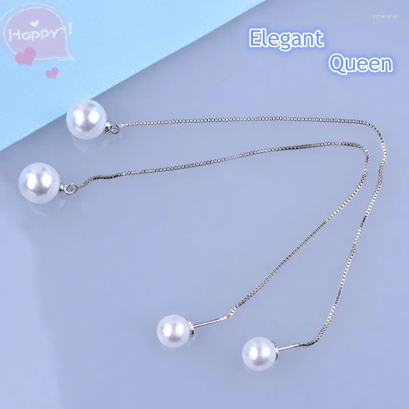 Stud -oorbellen Fashion Trendy Imitatie Pareloarings voor vrouw Elegent lange oorlijn Hangende sieraden Gift Groothandel