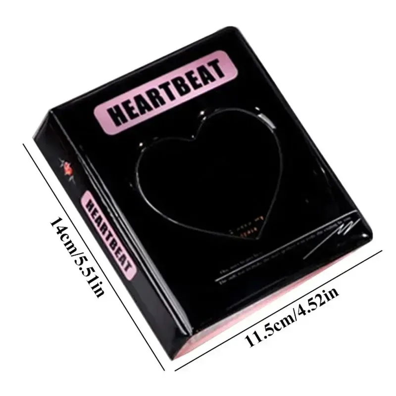 Nieuwe KPOP -kaart Binder 3inch fotoalbum Hollow Love Heart Model Photocard Holder Plaid Album Instax Mini Album voor kaarten verzamelen boek