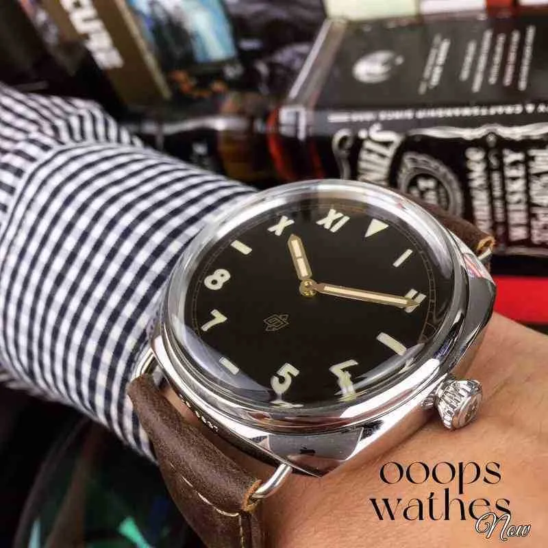 남성용 고급 시계 기계식 손목 시계 자동 사파이어 거울 47mm 13mm 수입 된 소 가이드 watchband 디자이너 시계