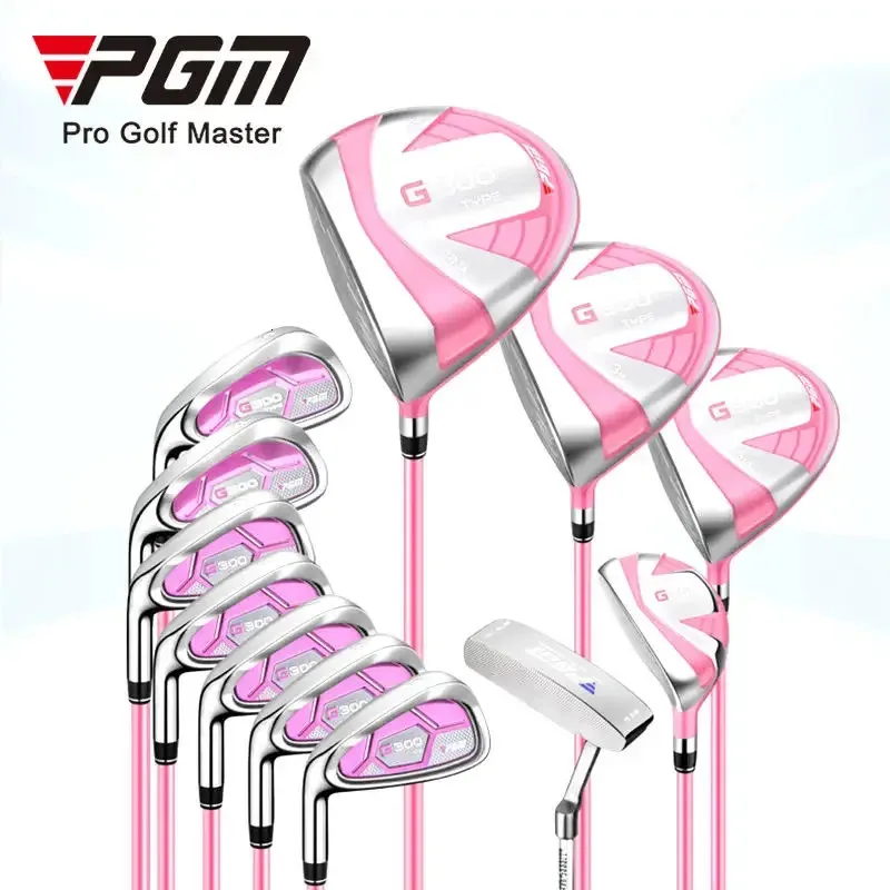 PGM 4PCS/12PCS Golf Club Set med Standard Ball Bag LTG025 Left Hand Ladies Rostfritt Steel Head Golf Club Practice Club 240326