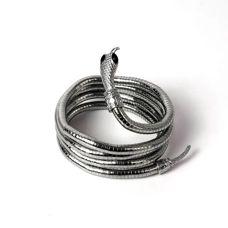 Tendance design minimaliste exagéré Colliers ouverts de serpent en métal lourd pour femmes