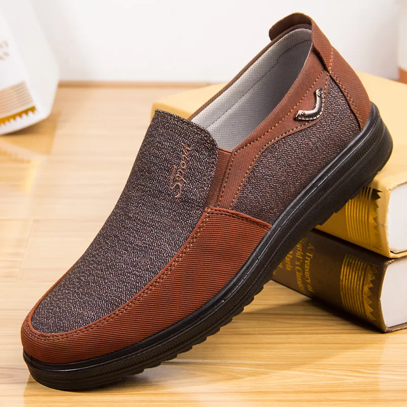 Mens Breathable Canvas Loafers Slip On EVA Insole,... From  display picture 1