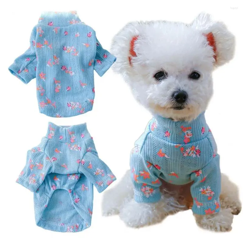 Dog Apparel Pet Clothes Stylish Flower Printing Vest Shirt For Small Pets Soft Sweatshirt Chihuahua Summer Clothing