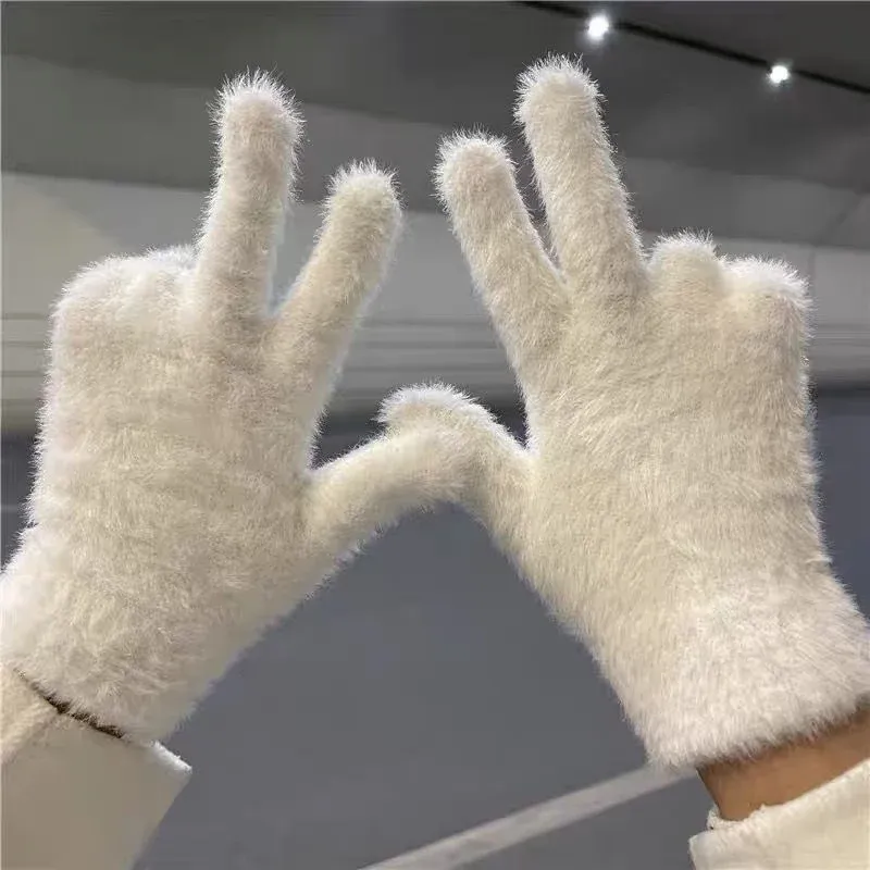Winter Gloves Men, Cozy Merino Wool,3 Finger Touch Screen, Thickened