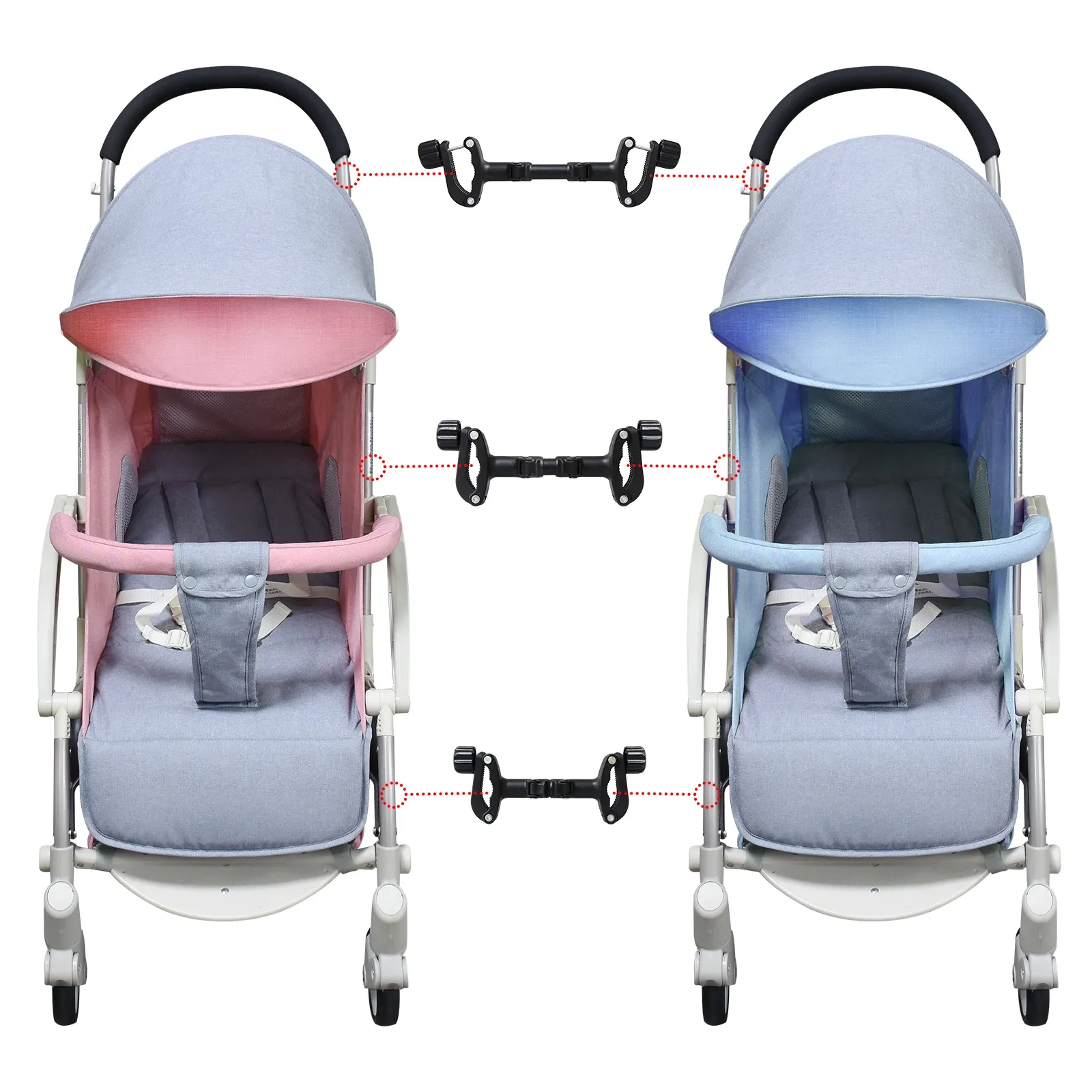 Lightweight Stroller Connector Convert Single Strollers to Double Universal Pram Adapter Accessory