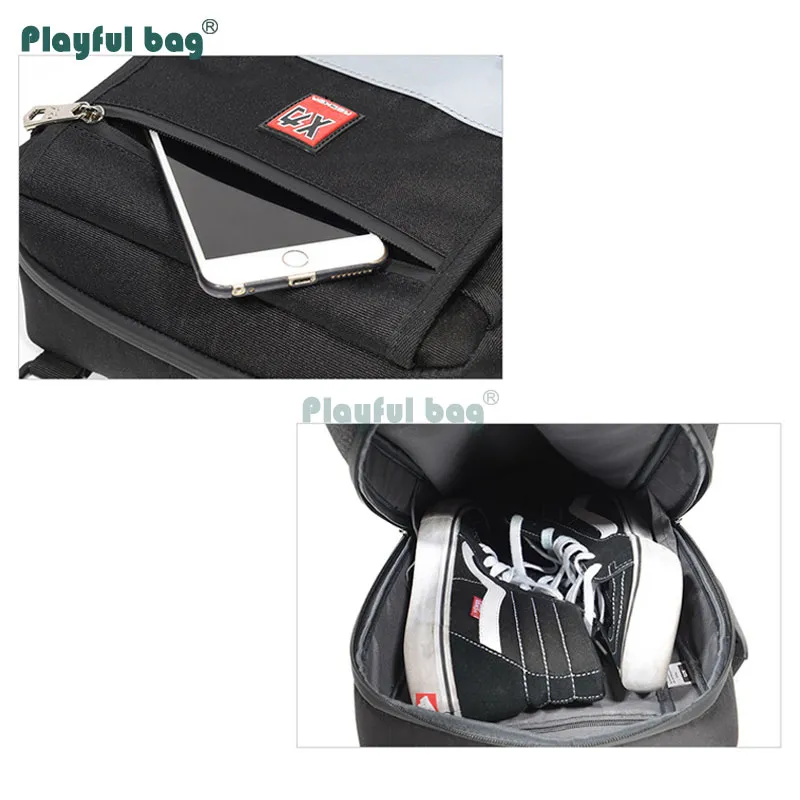 Sac à Dos Planche à Roulettes Étanche – Bandoulière Réglable, Poche Intérieure, Noir 45-80 Cm