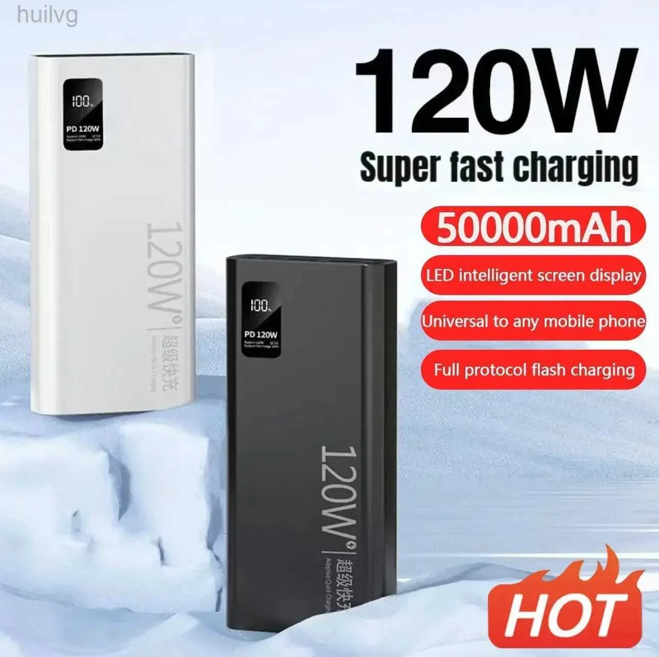 Banques électriques de téléphone portable 120W Charge super rapide 50000mAh Banque d'alimentation avec une capacité de 100% suffisante pour l'alimentation mobile pour divers téléphones mobiles 2443