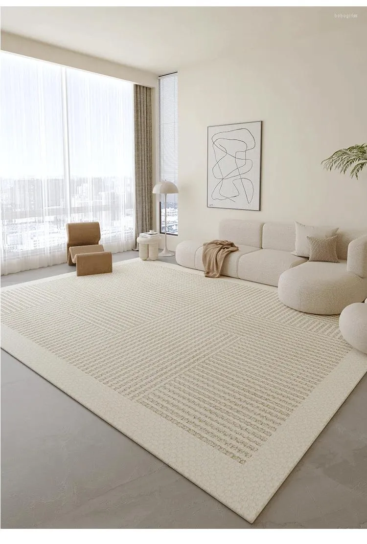 Tapijten A715 Waterdichte en anti -vervuiling Franse stijl tapijt woonkamer slaapkamer crèmekleurige bankdeken bed