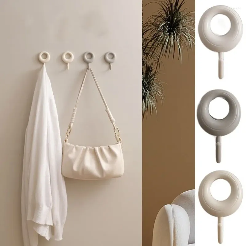Kancalar basit stil havlu kanca plastik kapı askı kendi yapışkan duvar şapka rafları anahtar tutucu organizatör ev dekor