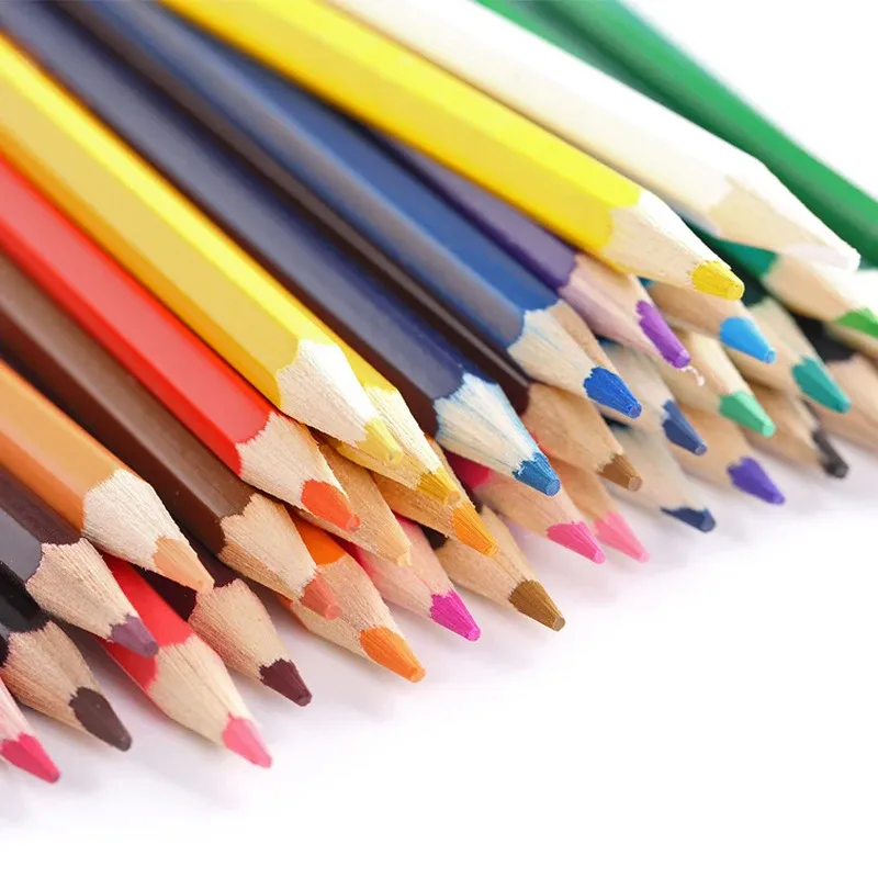 Crayons Profession 48 Couleurs Couleur huileuse Couleur de crayon Paint pinceau à plomb Souet de crayons de couleur soluble