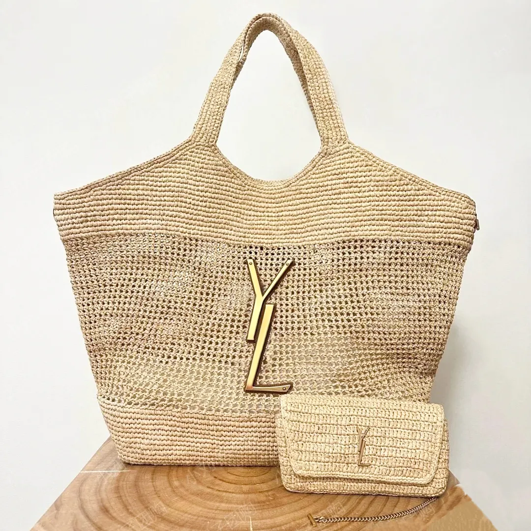 Luxury Rive Gauche Raffias tote Designer beach bags Fashion Women Straw weave pochette bags mens Cross Body Shoulder Bags weekend shopper Basket travel Clutch Bags