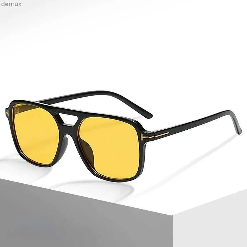 Sonnenbrille Retro Square Sonnenbrille für Frauen Retro Marke Spiegelte Sonnenbrille für Frauen schwarz gelb modische Süßigkeiten Farbe Oculos de Sol Feminol240403