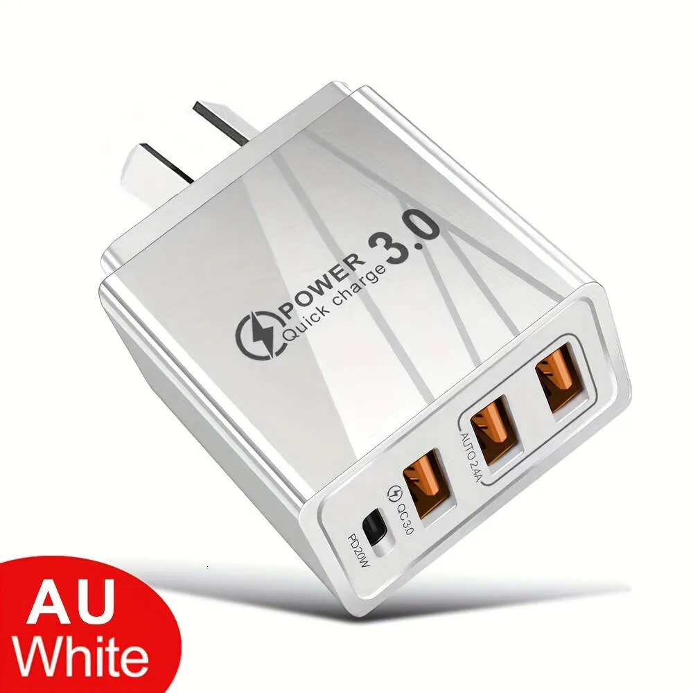 3 USB + PD Multi-Port Mobile Fast Charging Head Australian and British Standard 3U + 1C Charger