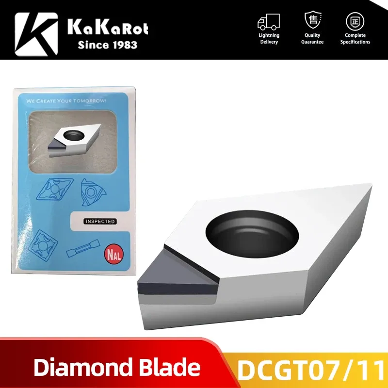 Kakarot DCGT070202 DCGT11T302 Diamantinvoeging DCGT 070204 11T304 PCD Aluminium Aluminium Legering End Mill Tool CNC Carbide CBN Draaiing Lathe