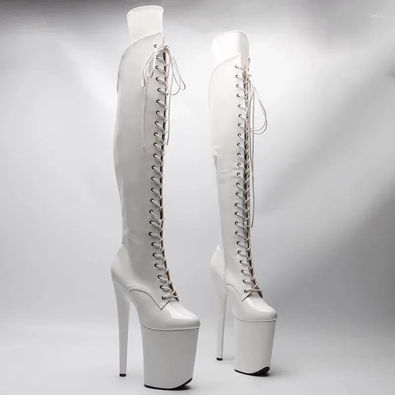 Buty taneczne Laijianjinxia 23 cm/9 cala PU Górna platforma damska impreza wysokie obcasy nowoczesne buty do kolan 096
