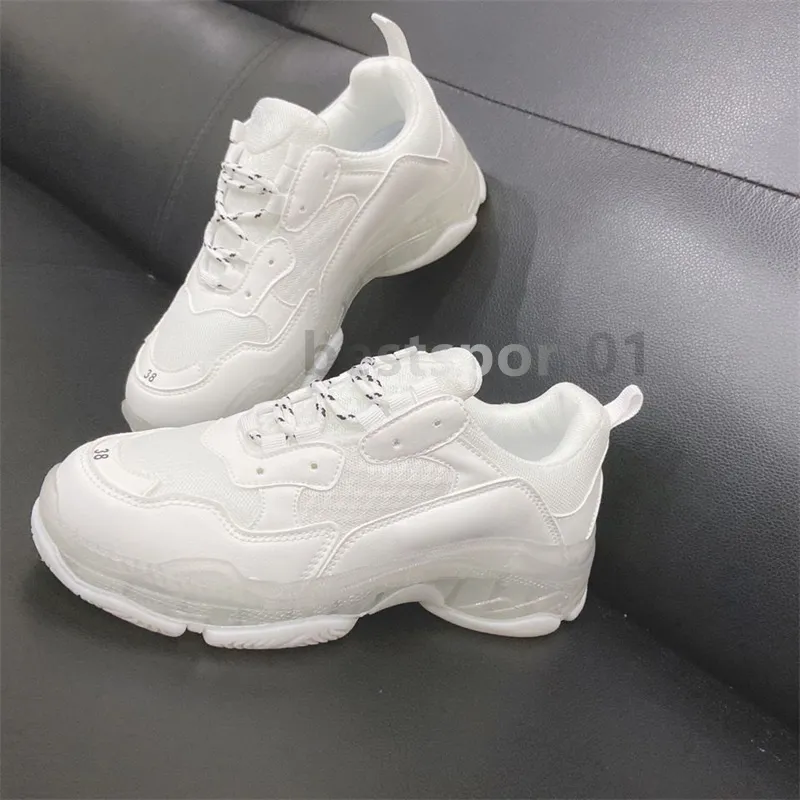 Triple S Clear Sole Casual Shoes Chunky Men Kvinnor Sneaker Gray Rainbow Turquoise Light Tan Beige Gray Fluo Höjd Öka vintage Mens Chaussures K3