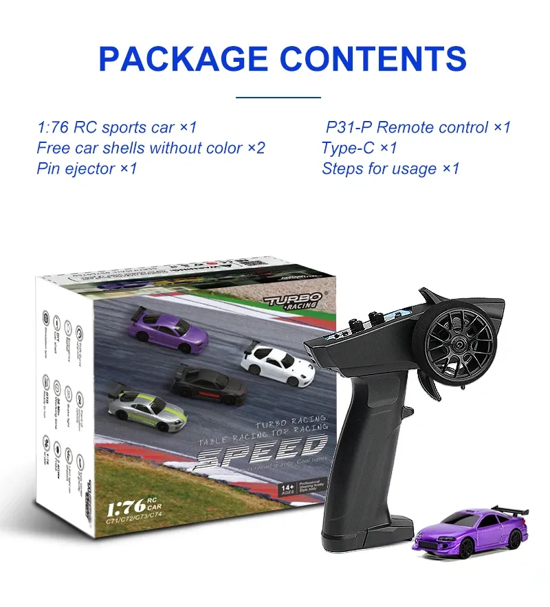 Turbo Racing 1:76 Scale RC Sport Car Full From Ddmyhome