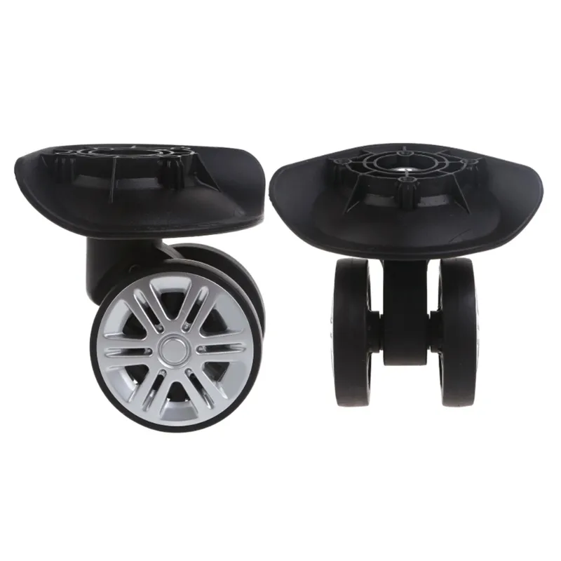 2-Pack Universal Luggage Replacement Wheels - Mute Rolling Castors For Suitcases, Trolleys, DIY Repair, Black - View #4