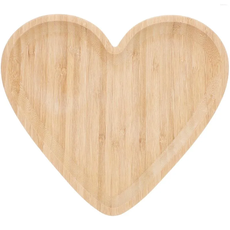 Dinnerware Sets Wooden Pallets Snack Severing Tray Serving Plate Heart Pasta Fruits Multipurpose Flatware