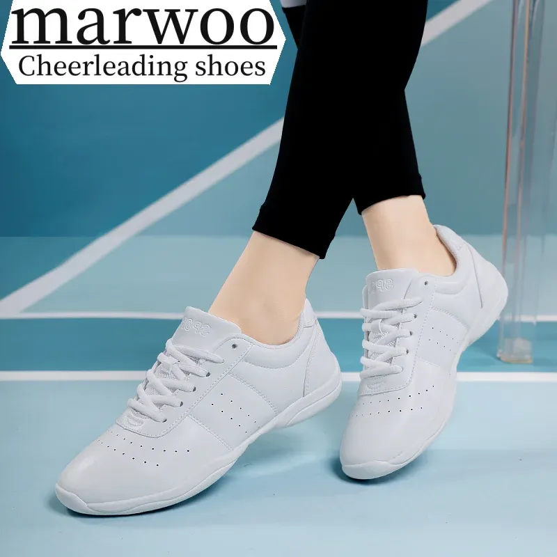 Shoe Marwoo Cheerleading Shoes Children's Dance Shoes Competitive Aerobics Shoes Fitness Shoes Women's White Jazz Sports Shoes SG02