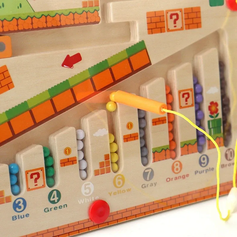 Wooden Number Puzzles Montessori Puzzle Board for Toddlers 3-5
