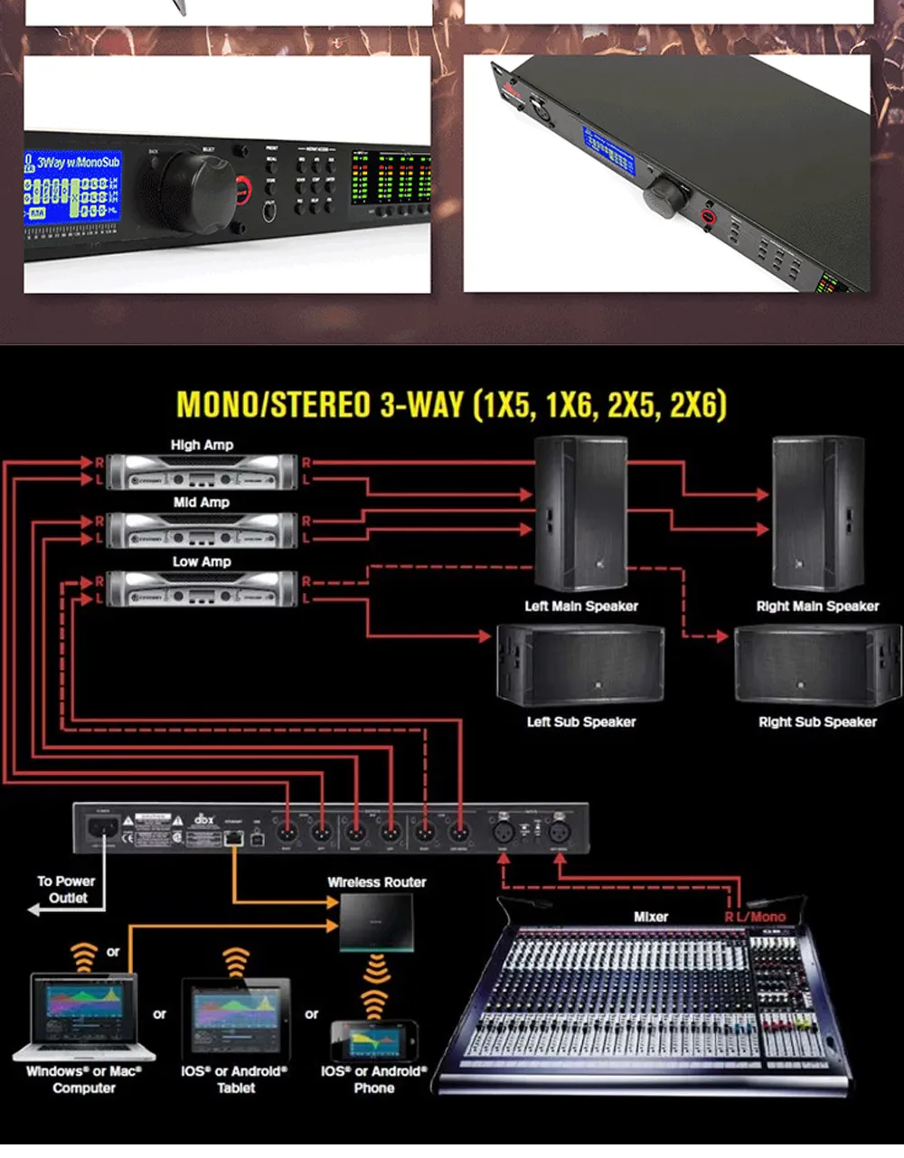 DHgate.com:Professional 2-Input 6-Output Audio Processor for Audio ...