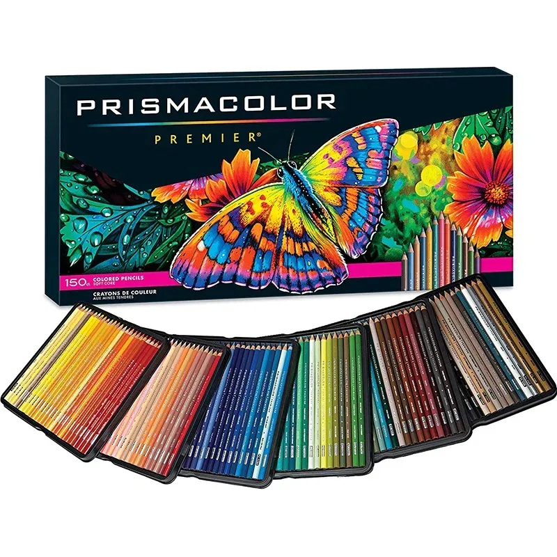 Pennor Prismacolor Art Pennor Ställ in oljefärgpennor 24/48/72/132/150 Färger Träfärgade pennor för konstnärskissskolan
