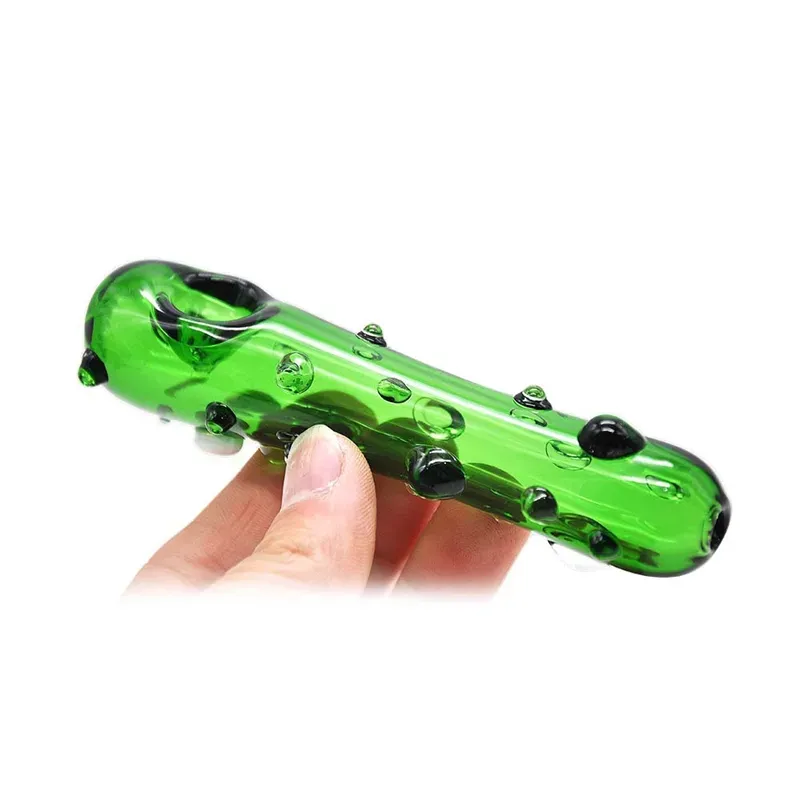 Cucumber Shape Mini Pyrex Glass Smoking Pipe Innovative Design Tube Portable Easy Clean Bong Handmade Handpipe High Quality Hot Cake DHL