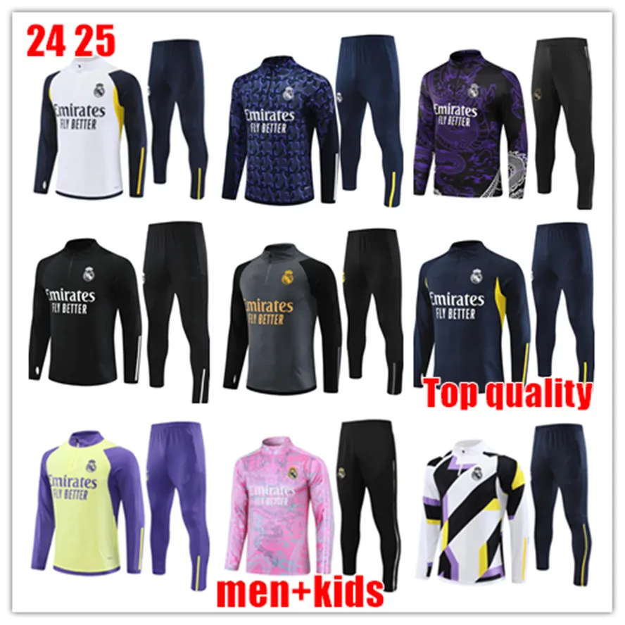 24 25 Real Madrids Tracksuit Top Quality Training Suit VINI JR