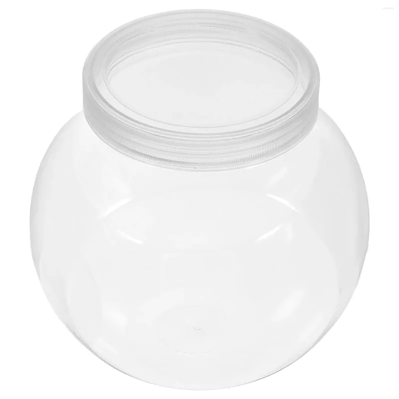 Opslagflessen Clear Tea Jars Plastic Zoete Kleine snoephouder Huisdeksels Voedselcontainers