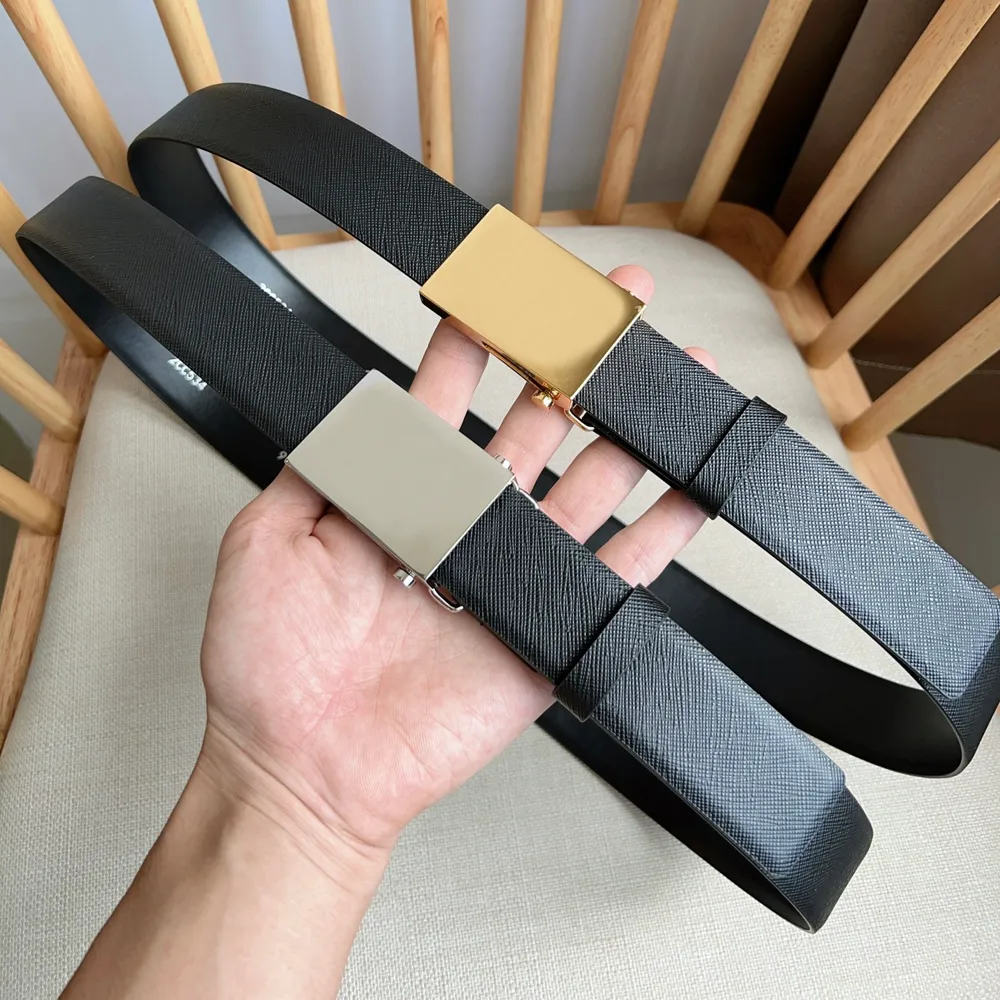 Mens Black Leather Belt With Gold Buckle Waistband Women  display picture 1