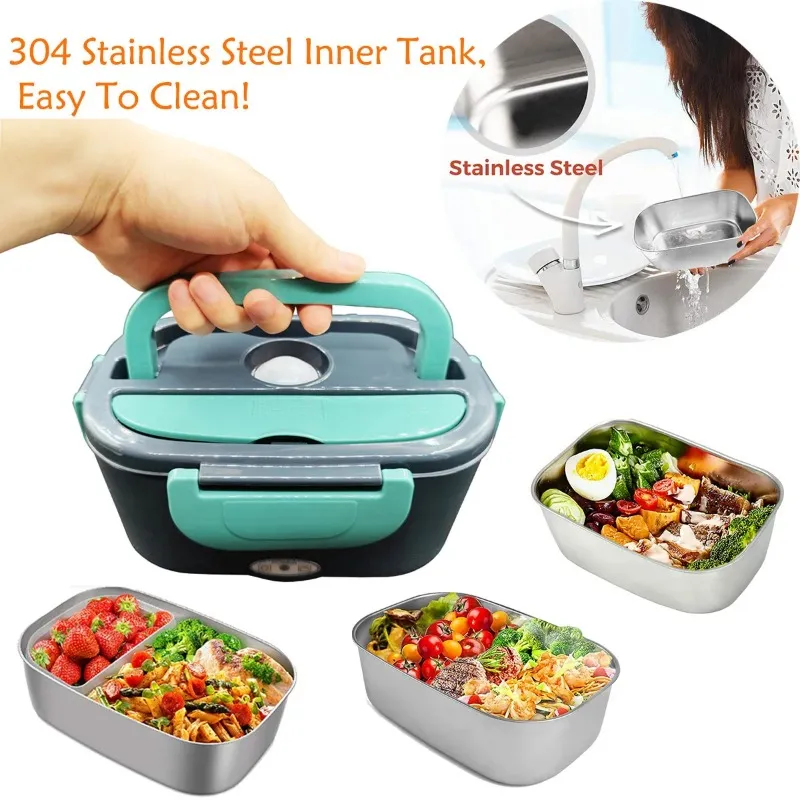 new 2024 Electric Heating Lunch Box for Car 12V Truck 24V 110V 220V US EU PLUS Lunchbox Heated Lunch Container for Food Warmer - for - for -