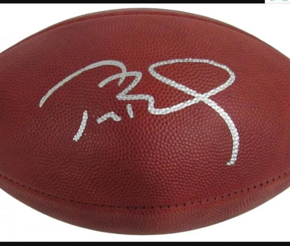 Brady a signé Tom autographe signature autochtante autochtante dans la collection de portes Rugby Football Ball2620629