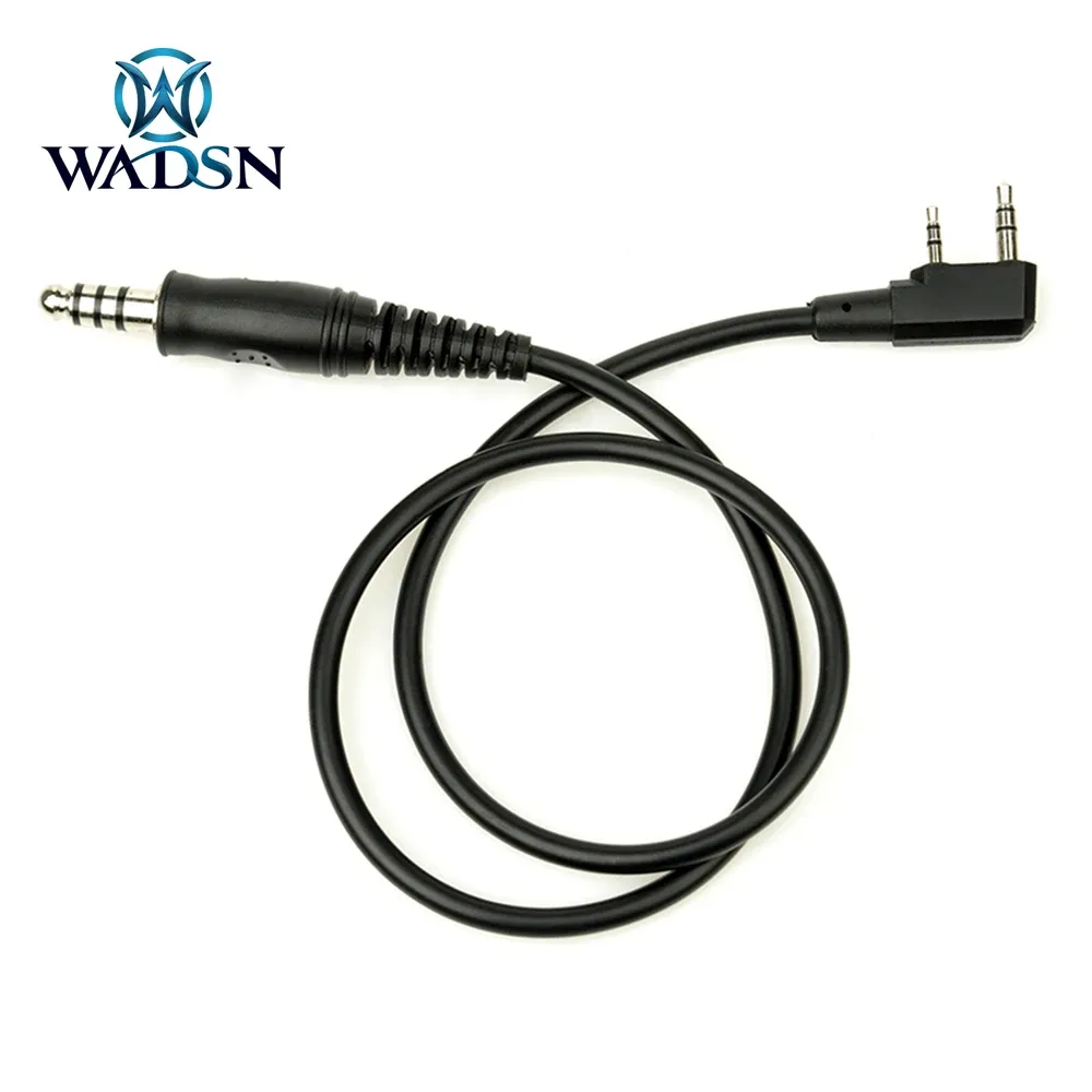 Akcesoria WADSN TACTICAL PTT to Walkie Talkie Plug Connect Wire 7mm Hunting wojskowe Ptt Kenwood Motorola Midland Yaesu ICom Plug