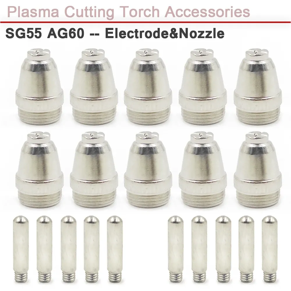 40pc/set AG60 SG55 Plasma Cutter Coupe Torche Electrode Buses Tasses Kit Plasma Cutter Accessoires Acier Mill Plasma Cutter Accessoires, Pour SG55, AG-60 Torche, CUT60, LGK60, P-60