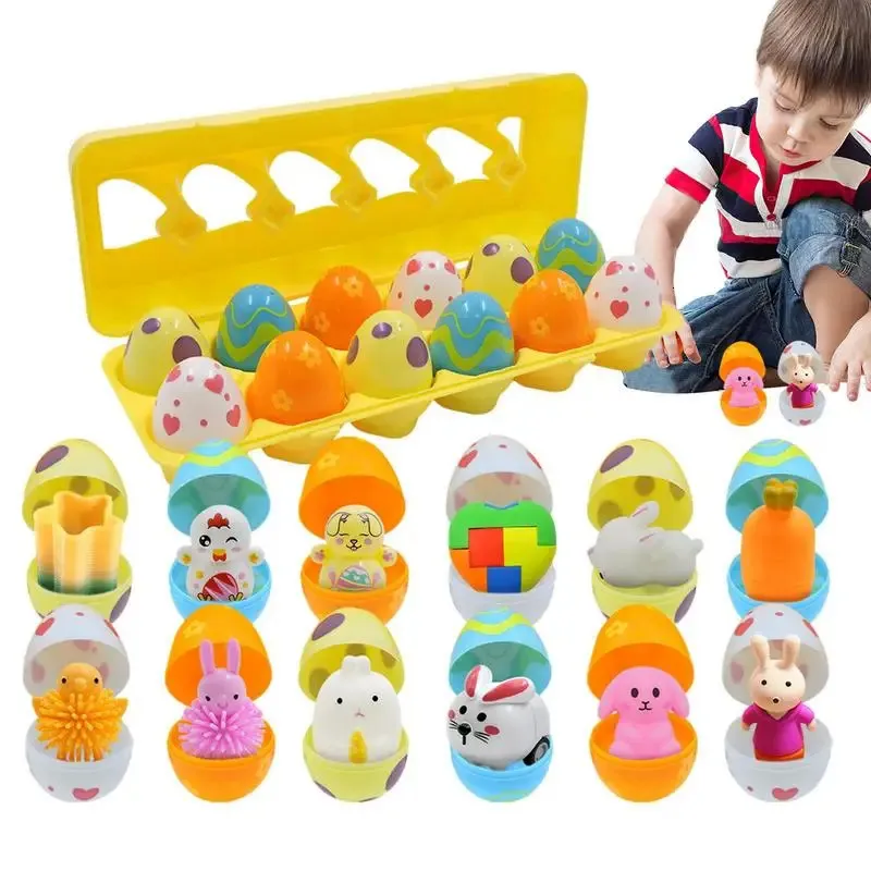 12 Piece Easter Toy Eggs Surprise Baby Twisting Eggs fantasifulla och samlarobjekt för barns dag påsk påsk 240322