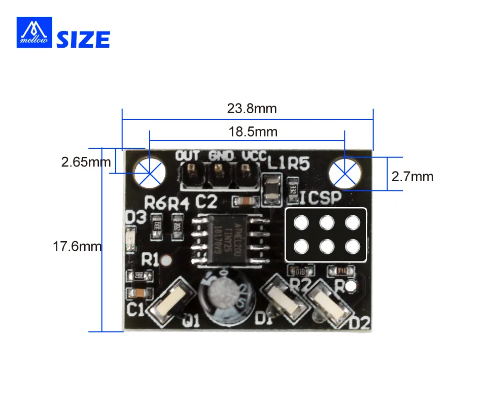 OrmerodSensor V1.2 IR Height Sensor for BLV 3D Printer Auto Bed ...