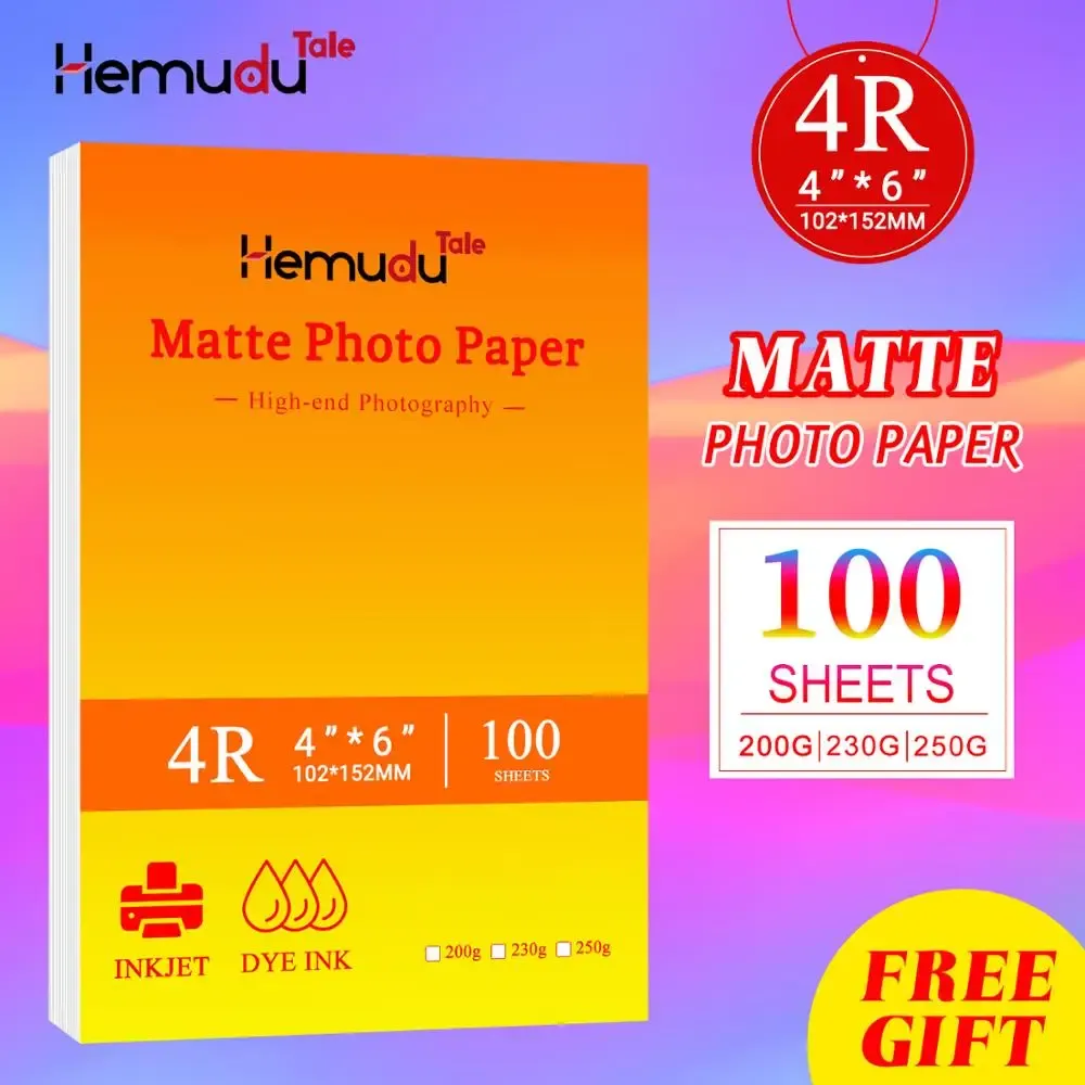 Lifestyle 4r 6inch 4x6 Matte Photo Paper 100sheets 200/230/250g Waterproof for Inkjet Printer Paper Studio Photographer