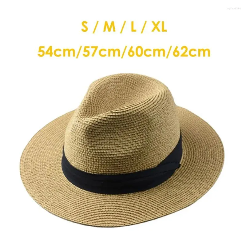 Berets surdimensize 62 cm chapeau de soleil de pêche en plein air cowboy paille de page masculine de vacances de plage pour la randonnée de la randonnée