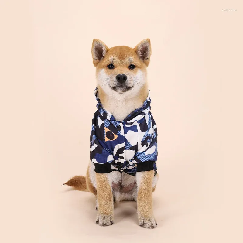 犬のアパレルペットの服カモフラージュパーカー小さな中犬用2フィートコートジャケット秋の冬の屋外ファッションパーカー