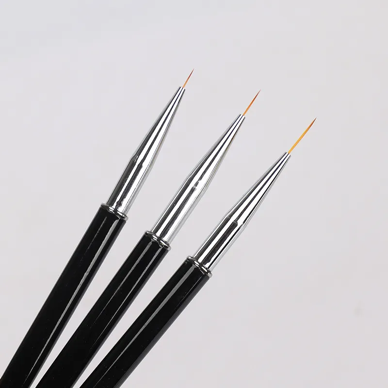 Japanse stijl metalen staaf nail art pull pen set zwarte schilderpen kleur schilderen Pen Hook pen nail art borstel groothandel