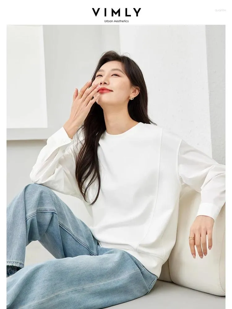 Sweats à capuche pour femmes Spleshishishishishhirts White Sweats Sparse-shirts Femme O-Neck Orde 2024 Vêtements féminins à manches longues M5836 à manches longues