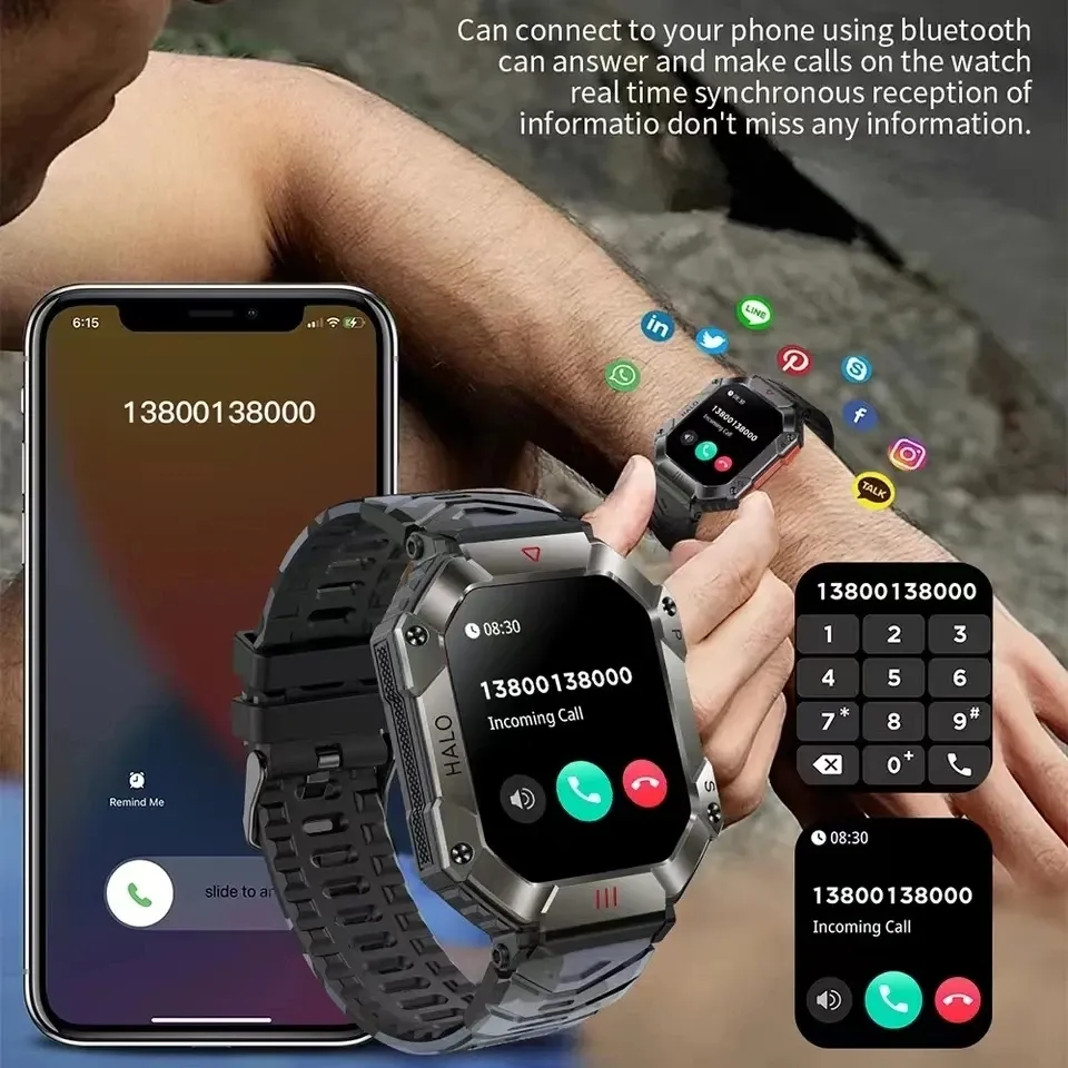 Xiaomi Smart Bracelet (Montre Connectée) Militaire - 41mm - Noir - IP68 Étanche