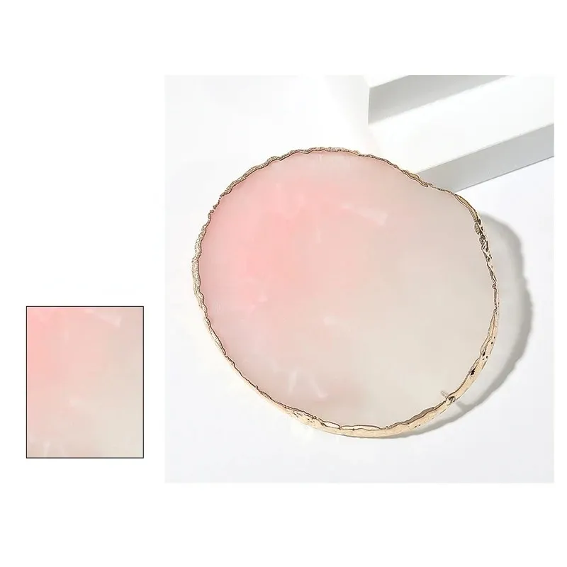 2024 Round Resin Agate Stone Nail Color Palette Art Nails Gel Polish Pallet Mixing Drawing Paint Plate Manicure Display Shelf