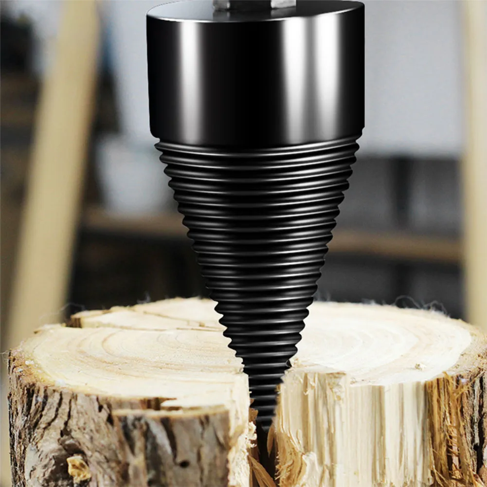 Wood Splitter Cone For Electric Drills 2-Pack Firewood Log Splitter Drill Bits - 45mm & 32mm Wood Splitting Cones Electric Drill Attachments