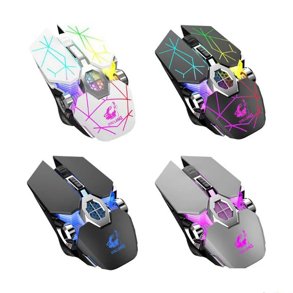 MICE X13 Wireless Mouse 2.4g Rechargeable Charging Game Mute Luminous Mécanical Mouses pour les amants de jeu Accessoires Drop Livraison Co Otwg7