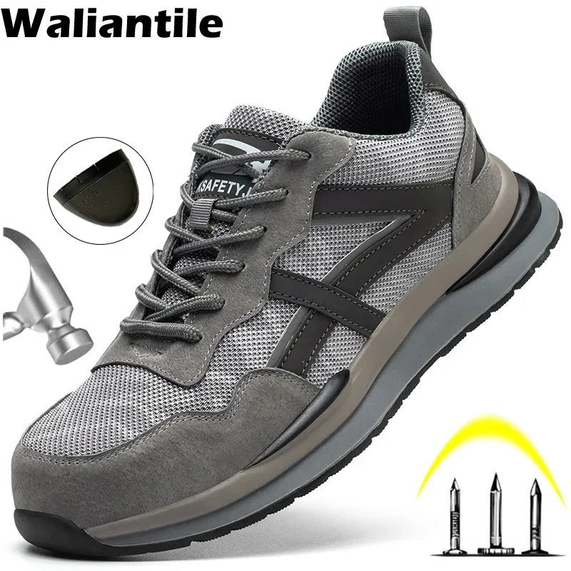 Slippers Waliantile S3 Safety Work Shoes Sneakers For Men Women Steel Toe Boots Men Antismashing Constructie Werkschoenen Veiligheidsschoenen