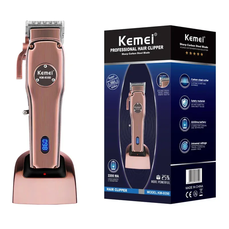 Trimmer Kemei Trimers de cheveux professionnels pour hommes Hair de coiffeur électrique Clipper Beard Edge Recharteable Hair Cutter Hine Réglable Set